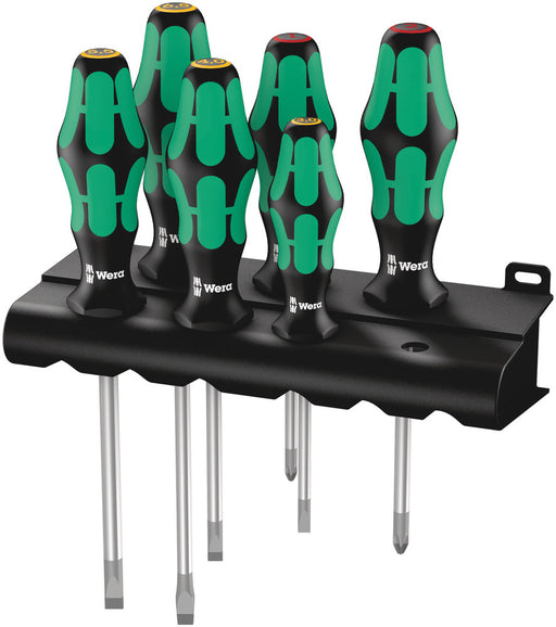 Wera 05105650001, 334/6 Rack Screwdriver set Kraftform Plus Lasertip and rack