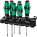 Wera 05105622001, 335/350/355/6 Screwdriver set Kraftform Plus Lasertip and rack