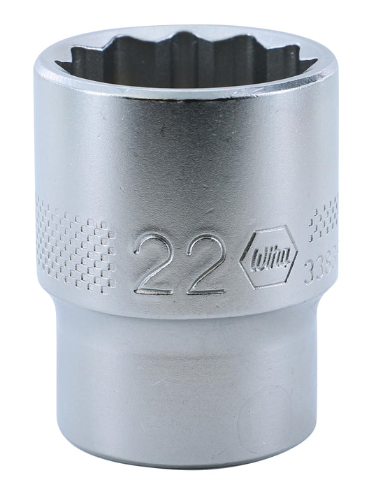 Wiha 33838 12 Point - 1/2" Drive Socket 22.0mm