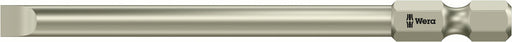 Wera 05071080001, 0.04 x 0.2" (1 x 5.5mm) Slotted Screwdriver Bit 3800/4, 1/4" Hex Power Drive, Length 3.5" (89mm), Stainless