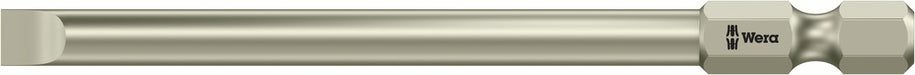 Wera 05071080001, 0.04 x 0.2" (1 x 5.5mm) Slotted Screwdriver Bit 3800/4, 1/4" Hex Power Drive, Length 3.5" (89mm), Stainless