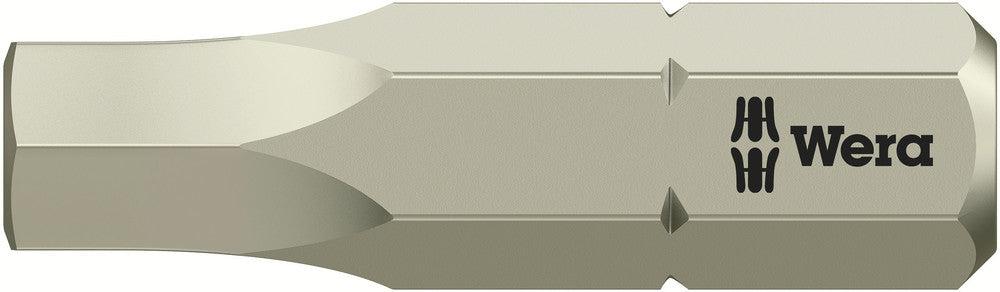Embout Hex-Plus Wera 4.0 X 25 Mm En Acier Inox - Pour Vis Six Pans Creux, Profil Anti-écrasement, Zone Torsion