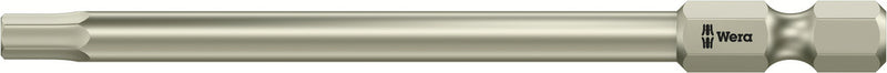 Wera 05071107001, 5/32" Hex Key Screwdriver Bit 3840/4, 1/4" Hex Power Drive, Length 3.5" (89mm), Stainless