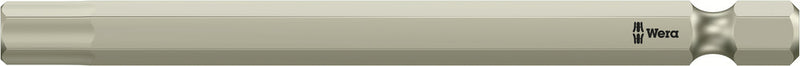 Wera 05071104001, 6.0mm Hex Key Screwdriver Bit 3840/4, 1/4" Hex Power Drive, Length 3.5" (89mm), Stainless