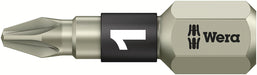 Wera 05071020001, PZ1 - Pozidriv Screwdriver Bit 3855/1 TS, 1/4" Hex Insert Drive, Length 1" (25mm), Stainless, Torsion