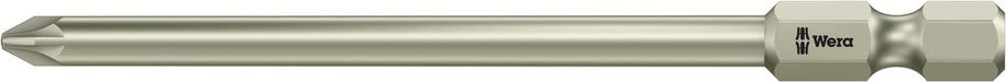 Wera 05071084001, PZ1 - Pozidriv Screwdriver Bit 3855/4, 1/4" Hex Power Drive, Length 3.5" (89mm), Stainless