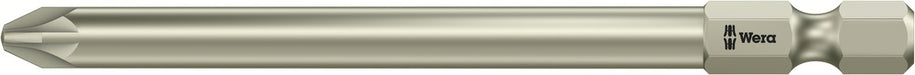 Wera 05071086001, PZ3 - Pozidriv Screwdriver Bit 3855/4, 1/4" Hex Power Drive, Length 3.5" (89mm), Stainless