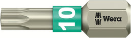 Wera 05071032001, TX 10 - Torx Key Screwdriver Bit 3867/1 TS, 1/4" Hex Insert Drive, Length 1" (25mm), Stainless, Torsion