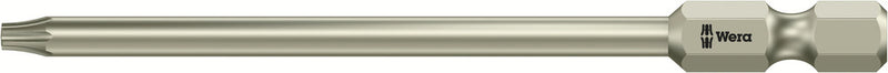 Wera 05071089001, TX 10 - Torx Key Screwdriver Bit 3867/4, 1/4" Hex Power Drive, Length 3.5" (89mm), Stainless, Tamper Resistant