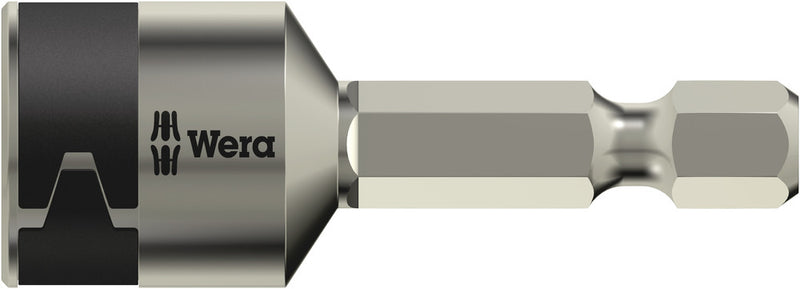 Wera 05071228001, 3/8" Hex Socket Nutsetter 3869/4, 1/4" Hex Power Drive, Length 2" (50mm), Stainless, Non-Magnetic, Retaining Ring