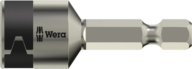 Wera 05071224001, 10mm Hex Socket Nutsetter 3869/4, 1/4" Hex Power Drive, Length 2" (50mm), Stainless, Non-Magnetic, Retaining Ring