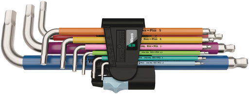 Wera 05022669001, Multicolor, Stainless, Ball-End, Hex-Plus, Metric Hex L-Key, 3950/9
