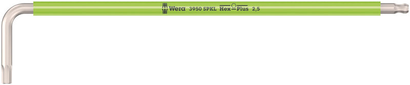 Wera 05022662001, Multicolor, Stainless, Ball-End, Hex-Plus, Metric Hex L-Key, 3950 SPKL
