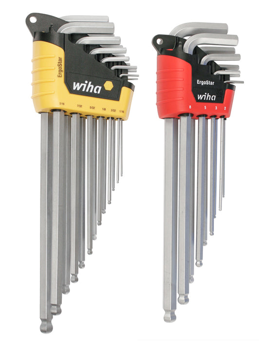 Wiha 66982 22 Piece ErgoStar Ball End Hex L-Key Set - Inch/Metric