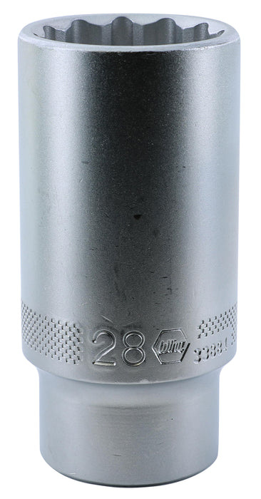 Wiha 33884 12 Point - 1/2" Drive Deep Socket 28.0mm