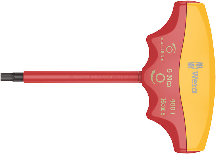 Wera 05005081001, 5 Nm Torque Range, 5mm Hex Key Drive Size, Preset, Slip, 400 Torque T-Handle