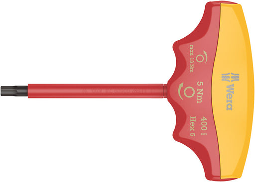 Wera 05005081001, 5 Nm Torque Range, 5mm Hex Key Drive Size, Preset, Slip, 400 Torque T-Handle