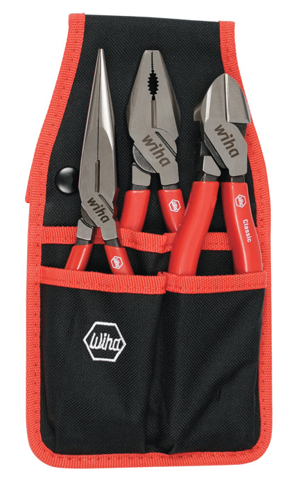 Wiha 32653 3 Piece Classic Grip Pliers and Cutters Belt Set