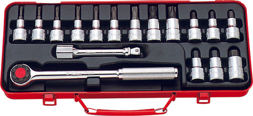 Ko-Ken 4276, 1/2 Sq. Dr. Bit Socket 17 piece Hex / TORX���� set