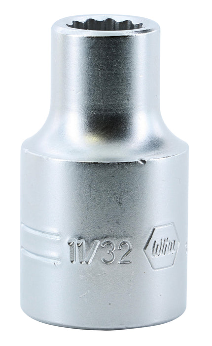 Wiha 33808 12 Point - 1/2" Drive Deep Socket 11/32"