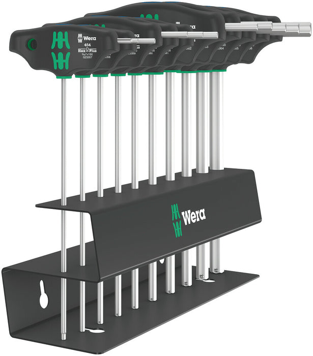 Wera 05023454001, 454/10 HF Set Imperial 2 Screwdriver set T-handle Hex-Plus screwdrivers with holding function, imperial