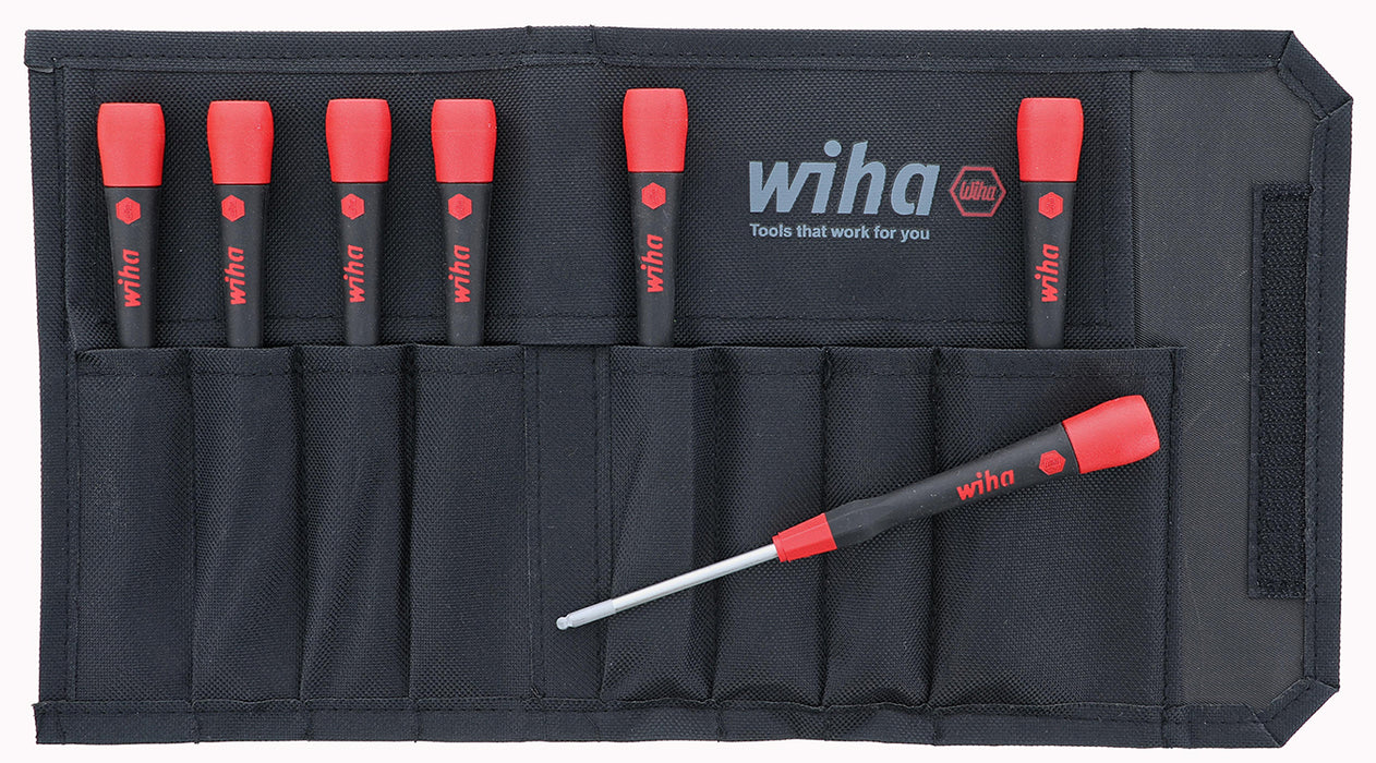 Wiha 26493 7 Piece PicoFinish Precision Ball End Hex Screwdriver Set - Inch