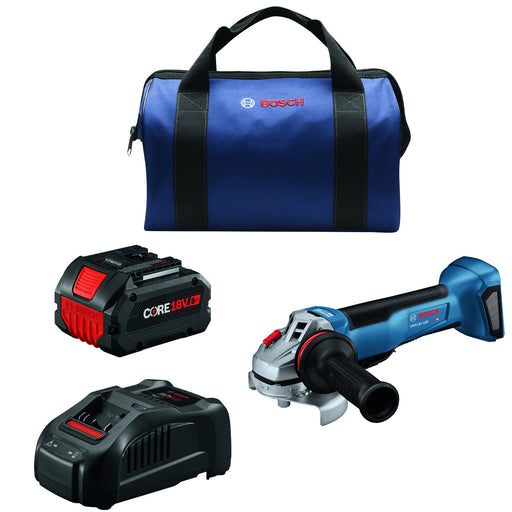 Bosch GWS18V-10PB14, 18V 4-1/2-5 In. Angle Grinder Kit