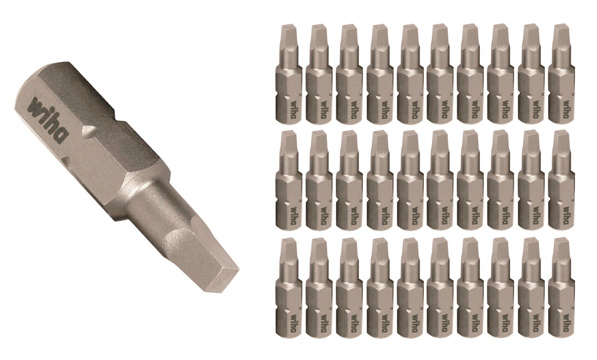 Wiha 72538 Square Contractor Bits #2 - 25mm - 30 Pack