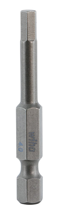 Wiha 74340 Hex Bit 4.0 - 50mm -  10 Pack