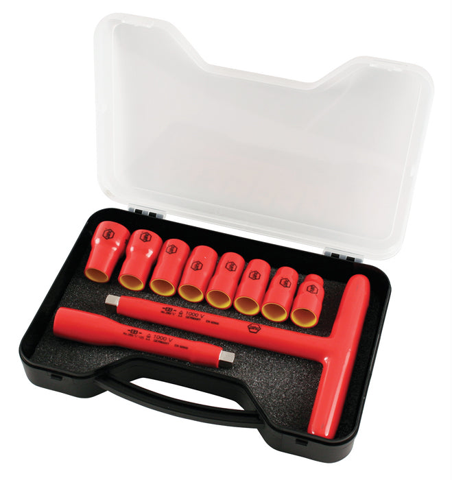 Wiha 31595 10 Piece Insulated T-handle Socket Set 3/8" Drive - Metric