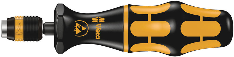 Wera 05074840001, 2.7-11 in-lb (0.3-1.2 Nm) Torque Range, 1/4" Hex Drive (Quick-Change Chuck) Drive Size, Preset, Inline, Slip, Kraftform, ESD, 7400 Torque Screwdriver