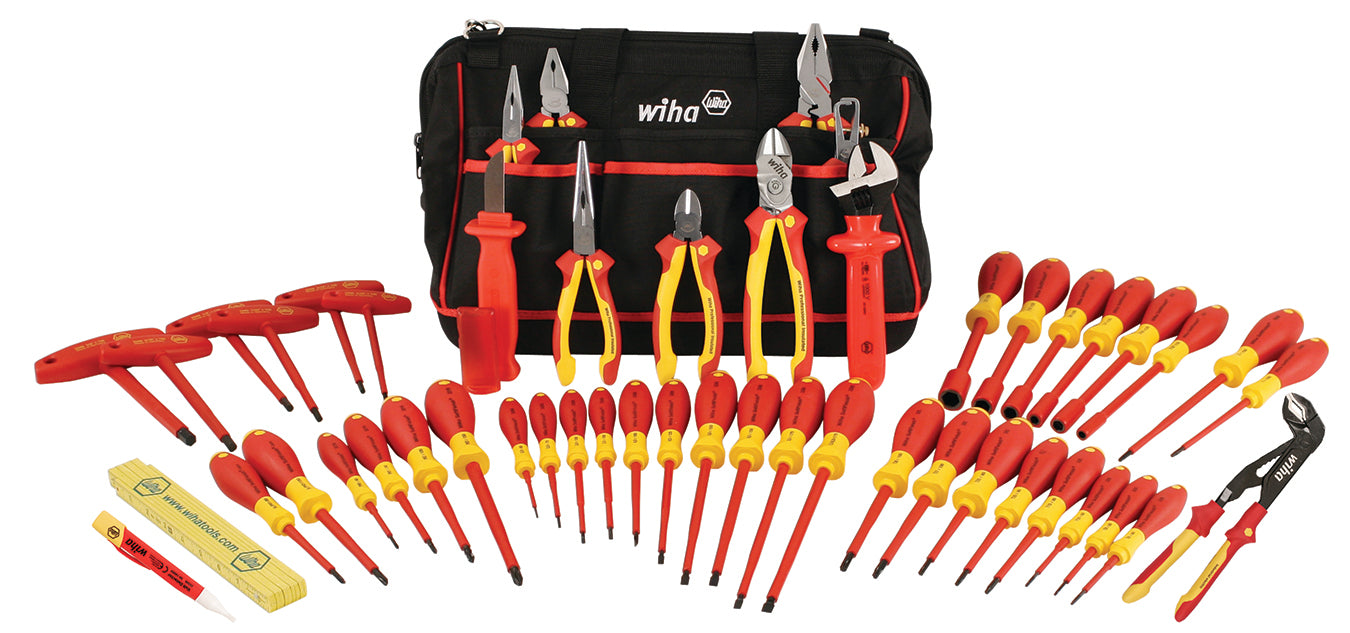 Wiha 32874 50 Piece Master Electrician's Insulated Tool Set In Canvas Tool Bag