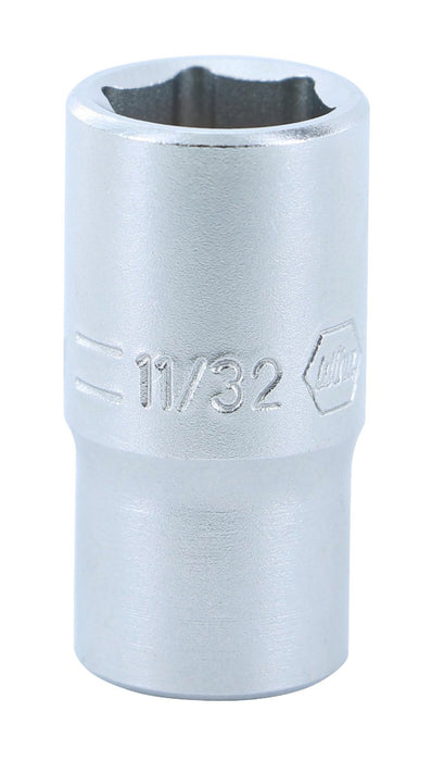 Wiha 33311 6 Point - 1/4 Inch Drive Socket - 11/32" x 25mm