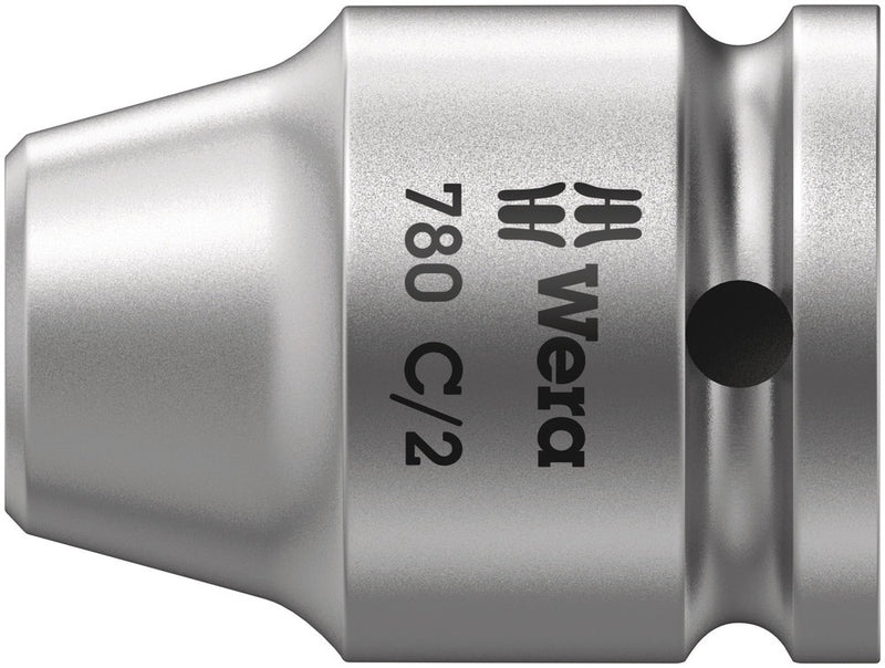 Wera 05344514001, 5/16" Hex Drive Screwdriver Adaptor 780, 1/2" Square Drive, Length 1.4" (35mm), Ball Detent, Extra-Strong