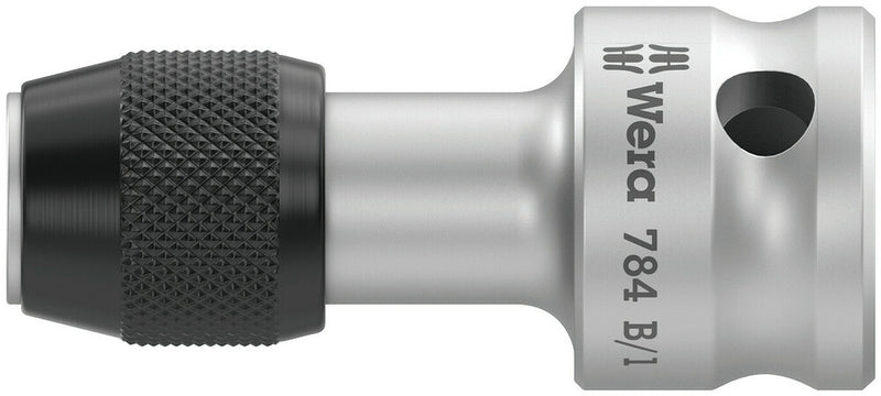Wera 05042755001, 1/4" Hex Drive Screwdriver Adaptor 784, 3/8" Square Drive, Length 1.7" (43mm), Ball Detent, Quick Release