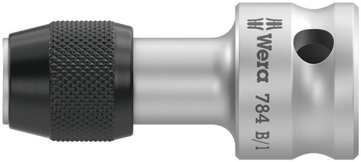 Wera 05042755001, 1/4" Hex Drive Screwdriver Adaptor 784, 3/8" Square Drive, Length 1.7" (43mm), Ball Detent, Quick Release