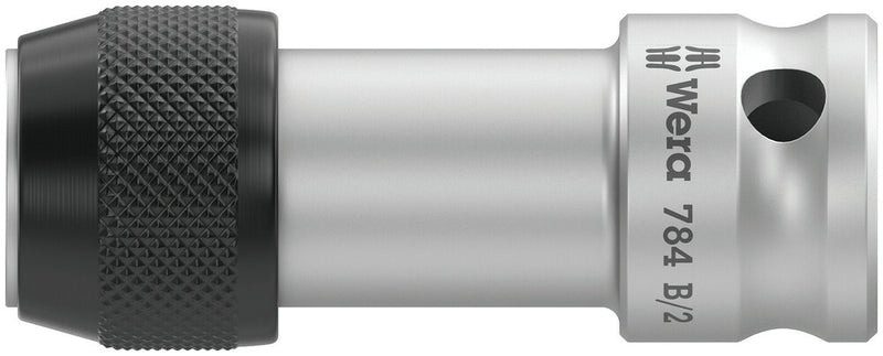 Wera 05042765001, 5/16" Hex Drive Screwdriver Adaptor 784, 3/8" Square Drive, Length 2" (50mm), Ball Detent, Quick Release