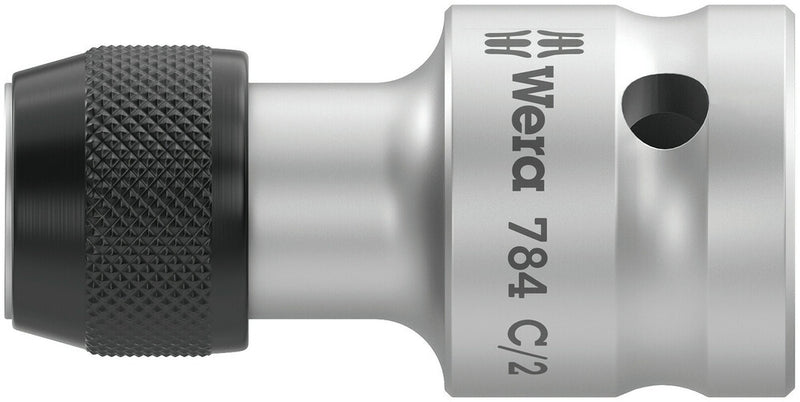 Wera 05042768001, 5/16" Hex Drive Screwdriver Adaptor 784, 1/2" Square Drive, Length 2" (50mm), Ball Detent, Quick Release