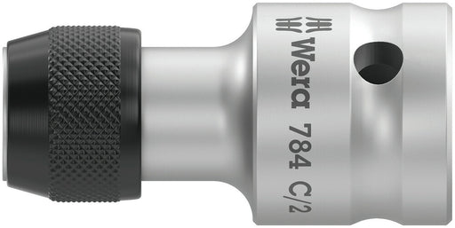Wera 05042768001, 5/16" Hex Drive Screwdriver Adaptor 784, 1/2" Square Drive, Length 2" (50mm), Ball Detent, Quick Release