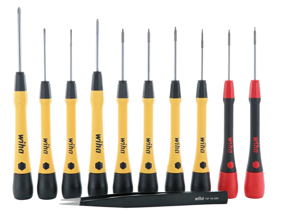 Wiha 27394 11 Piece ESD Safe Picofinish Precision Screwdriver Set in Pouch