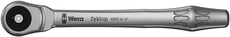 Wera 05004003001, 8003 A Zyklop Metal Ratchet with push-through square and 1/4" drive