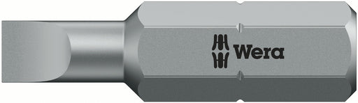 Wera 05072059001, 0.04 x 0.2" (1 x 5.5mm) Slotted Screwdriver Bit 800/1 Z, 1/4" Hex Insert Drive, Length 1" (25mm)