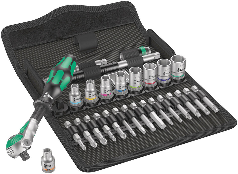 Wera 05004019001, 8100 SA 9 Zyklop Speed Ratchet Set, 1/4" drive, imperial