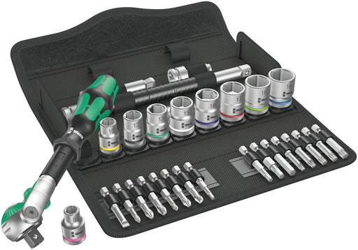 Wera 05004046001, 8100 SB 6 Zyklop Speed Ratchet Set, 3/8" drive, metric