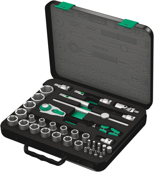 Wera 05003645001, 8100 SC 2 Zyklop Speed Ratchet Set, 1/2" drive, metric