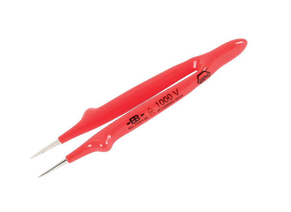 Wiha 75205 Insulated Tweezers Straight Fine 5"