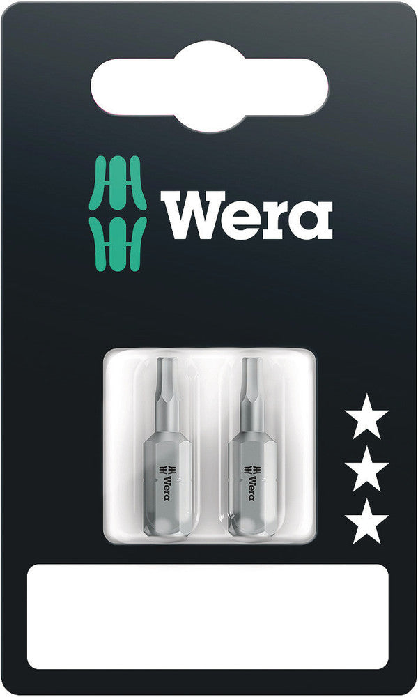 Wera 05073051001, 2.5mm Hex Key Screwdriver Bit 840/1 Z SB, 1/4" Hex Insert Drive, Length 1" (25mm)