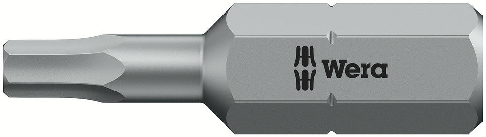 Wera 05056315001, 3mm Hex Key Screwdriver Bit 840/1 Z, 1/4" Hex Insert Drive, Length 1" (25mm)