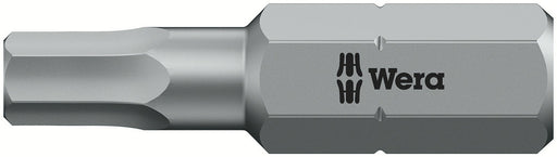 Wera 05056320001, 4.0mm Hex Key Screwdriver Bit 840/1 Z, 1/4" Hex Insert Drive, Length 1" (25mm)