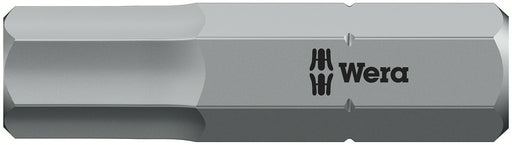 Wera 05056330001, 6.0mm Hex Key Screwdriver Bit 840/1 Z, 1/4" Hex Insert Drive, Length 1" (25mm)